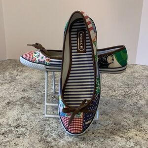 Coach size 8 patchwork flats slip on